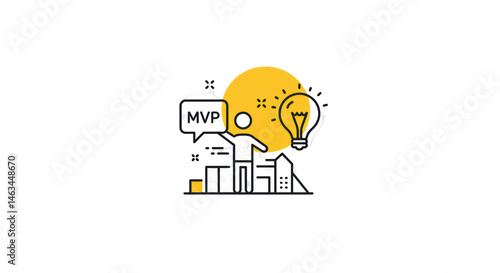 MVP Concept: Person, Buildings, and Lightbulb
