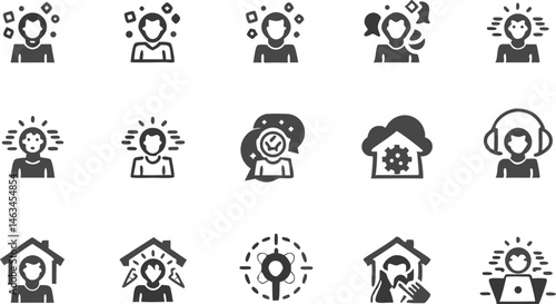 overwhelmed  stressful situations line icon set  v.eps
