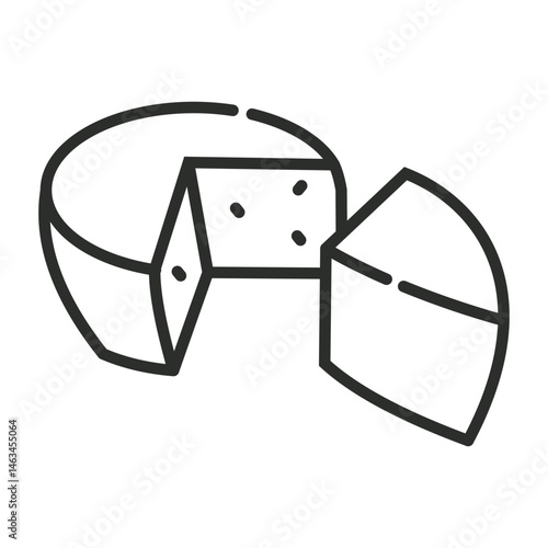 Queijo Minas icon, Brazilian food symbol outline icon, editable vector illustration and transparent graphic element. Isolated on white background