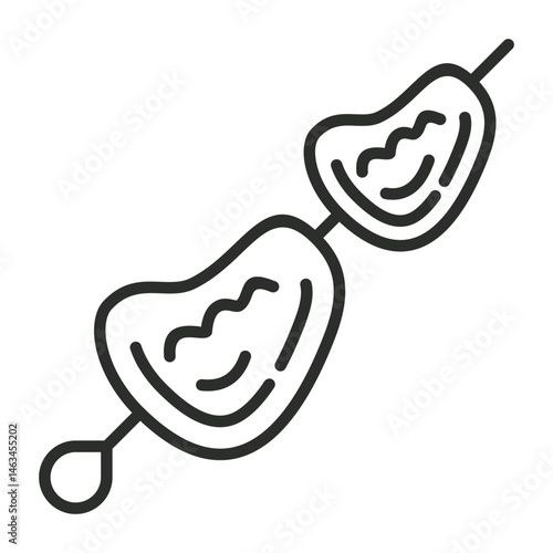 Picanha icon, Brazilian food symbol outline icon, editable vector illustration and transparent graphic element. Isolated on white background