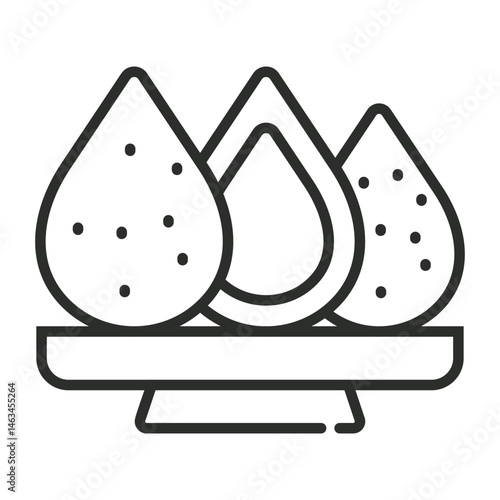 Coxinha icon, Brazilian food symbol outline icon, editable vector illustration and transparent graphic element. Isolated on white background
