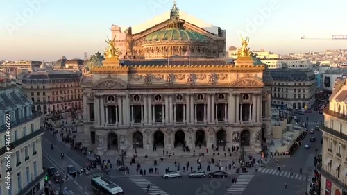 Front View of Palais Garnier Opera House at Sunset in Paris