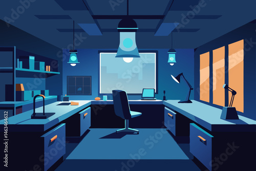 high tech lab office hybrid with advanced equipmen 