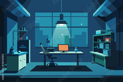 high tech lab office hybrid with advanced equipmen