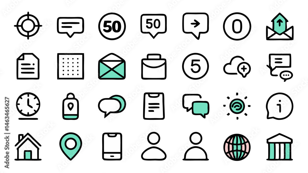 Functional and visually consistent flat vector icons expressing conceptual themes for professional UI kits mobile prototypes and engaging content layouts Functional and visually consistent flat vector icons expressing conceptual themes for professional UI kits mobile prototypes and engaging content layouts