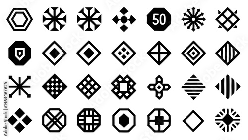 Flat linear geometric elements that add sophistication to visual design projects including business branding product mockups infographics and creative assets