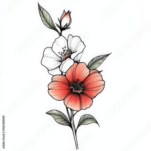 flower, floral, vector, nature, pattern, illustration, flowers, plant, leaf, design, spring, decoration, pink, bouquet, summer, art, blossom, card, beauty, flora, garden, element, frame, wallpaper
