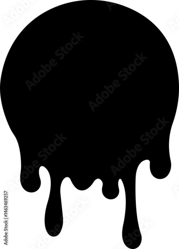 Dripping paint or ink icon in flat. Isolated on transparent background