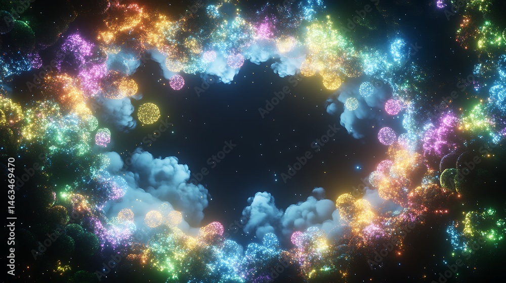 Abstract colorful cloud frame Abstract colorful cloud frame