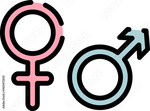 gender illustration on a white background     