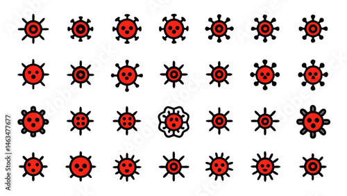 Line icon set designed for modern app and website development featuring practical elements like buttons indicators and symbols for digital product interfaces