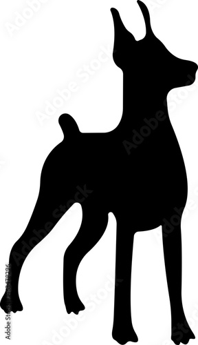 Dog icon in flat style. Pet, animal, tail, barking, purring, guard, isolated on transparent background