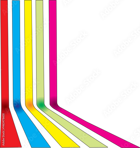 Colorful Parallel Stripes with a 3D Perspective Effect