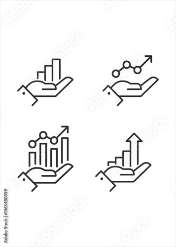 Data analysis thin line icons – Stock Illustration.