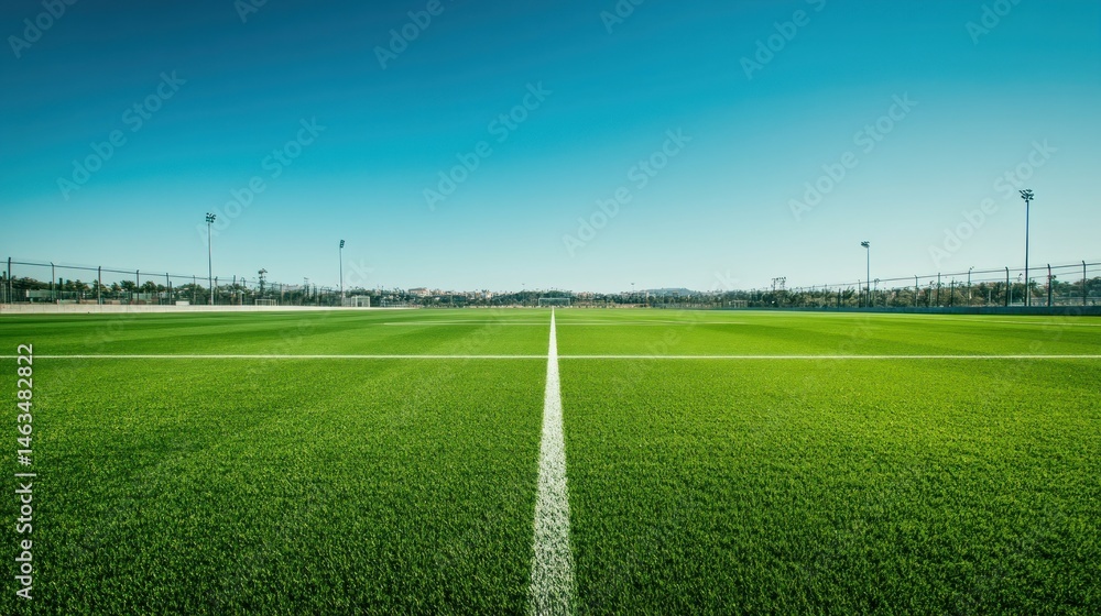 custom made wallpaper toronto digitalVibrant artificial turf of a pristine soccer field under a clear sky