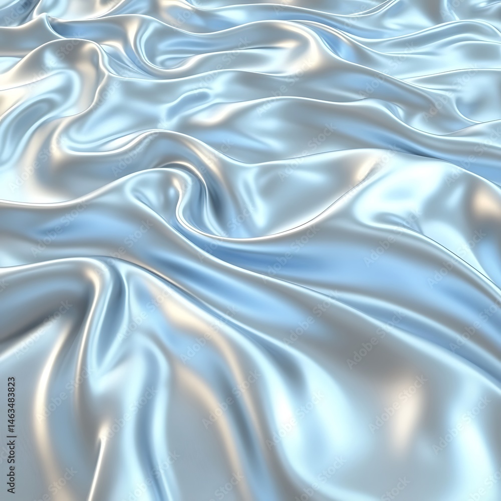 Obraz premium Shiny fabric gently flowing across a soft and light surface