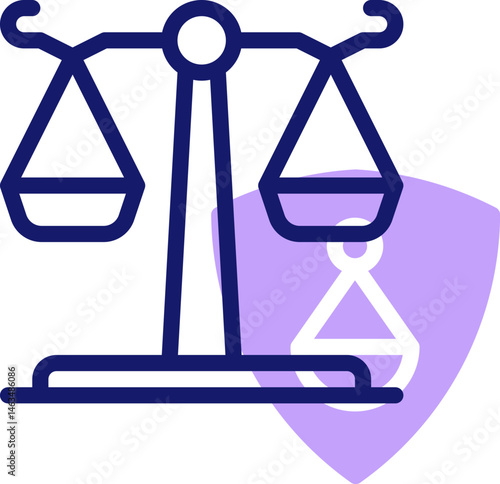 justice scale illustration on a white background    