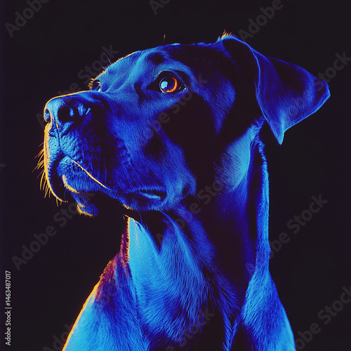 portrait of a blue dog art