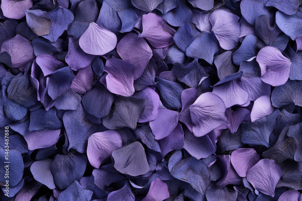 Close-up view of many vibrant purple flower petals. Close-up view of many vibrant purple flower petals.