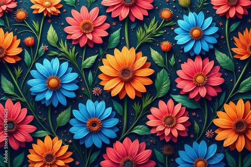 Intricate floral design, repeating seamlessly , background, vintage