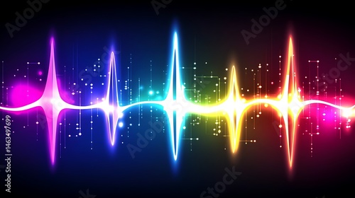 Abstract colorful sound wave graphic