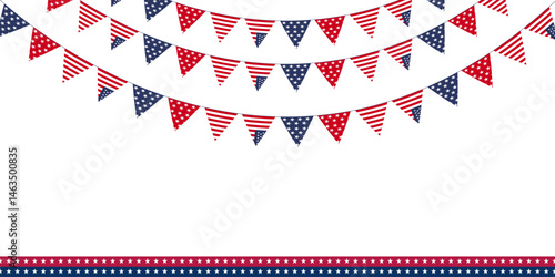 USA Bunting with 4th July, and Patriotic Background.