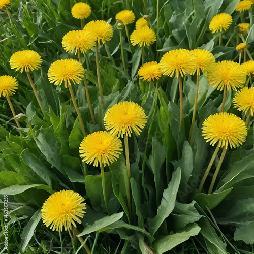 Dandelions in spring