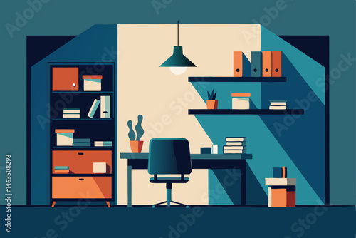 office made entirely of paperwork   walls  desk  