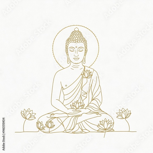 buddha statue vector illustration