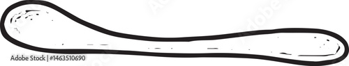 A hand-drawn black-and-white illustration of a spoon. Ideal for tea time designs, kitchen utensil graphics, or cafe decor