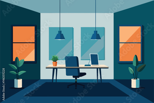 office with soundproof panels and calming decor 