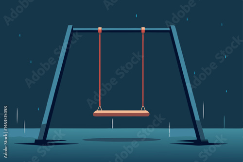 playground swing slowly rocking in 