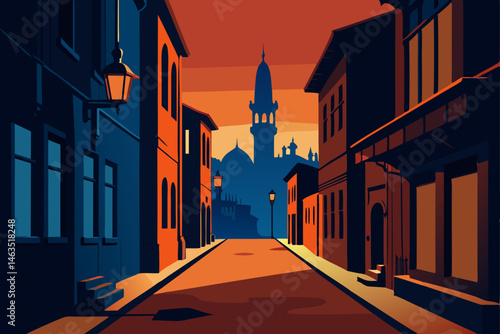 quiet istanbul street with old architecture 