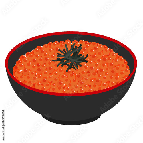 いくら丼のイラスト