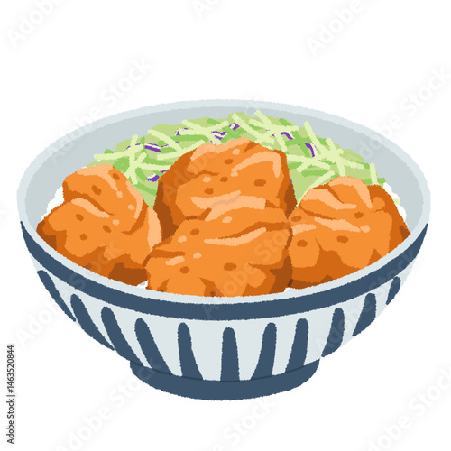 からあげ丼のイラスト