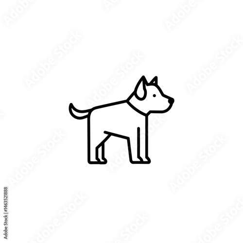 Minimalist Dog Line Art: Canine Companion Icon