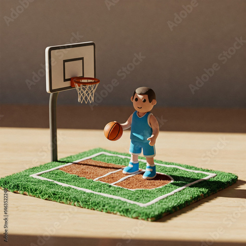clay figure basketball player 