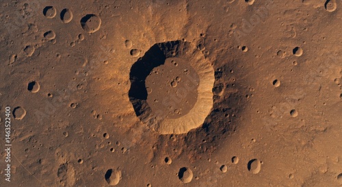 Overhead View of a Martian Crater Surface