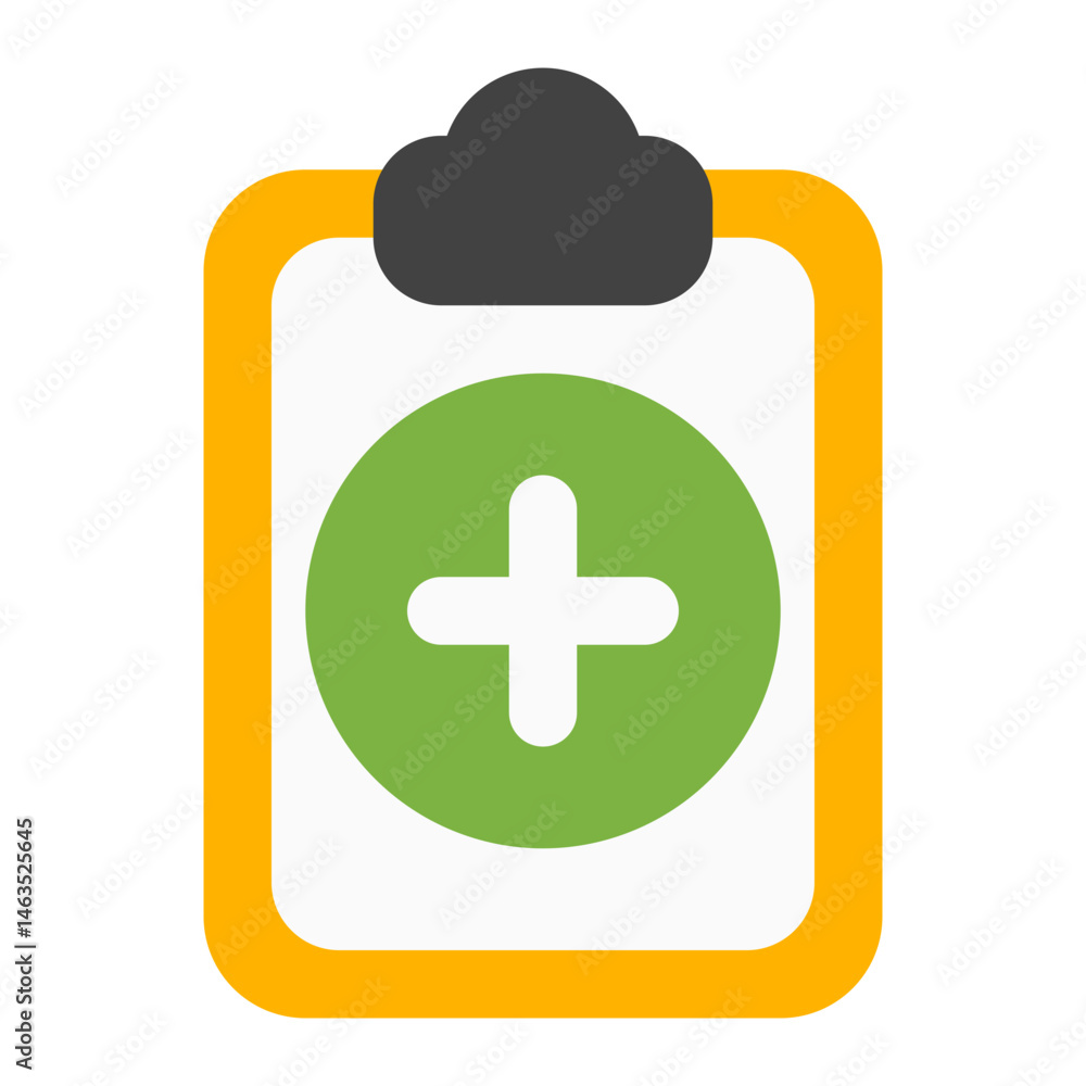 Obraz premium Simple medical clipboard icon representing healthcare management and medical record keeping.