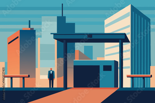 security checkpoint at a high rise residential 