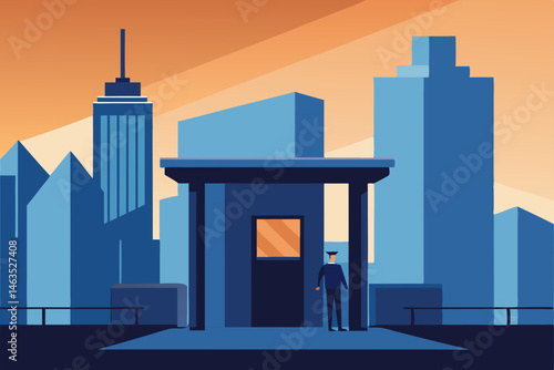 security checkpoint at a high rise residential 