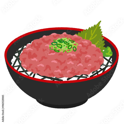 ネギトロ丼のイラスト