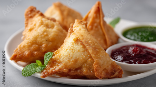 Crispy Samosas with Dips: T...