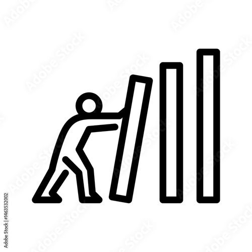 push wall outline icon. make mistake line art illustration.