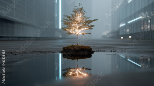 City Tree Reflection: A lon...