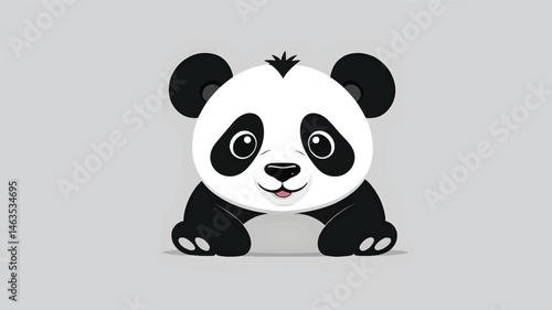 Simple Black and White Panda Logo for Branding