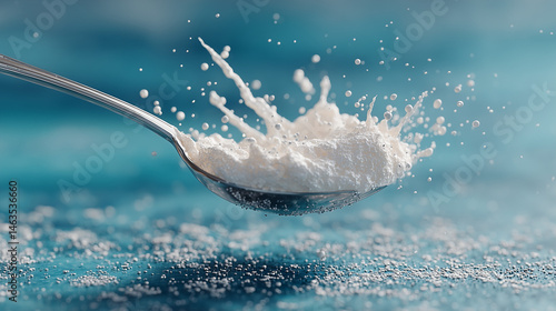 Milk Splash on Spoon:  A si...