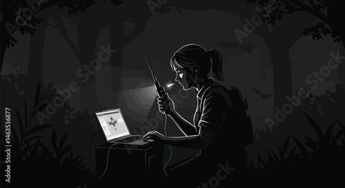 Bat Ecologist Fieldwork - Nighttime Ultrasonic Recording