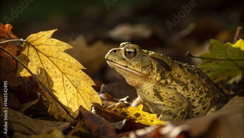 Autumnal Toad Portrait Clos...