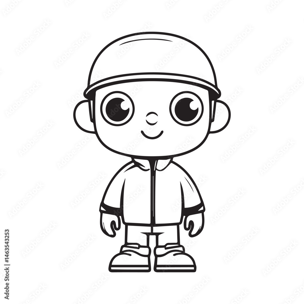 Cute Cartoon Boy with Cap Cute Cartoon Boy with Cap